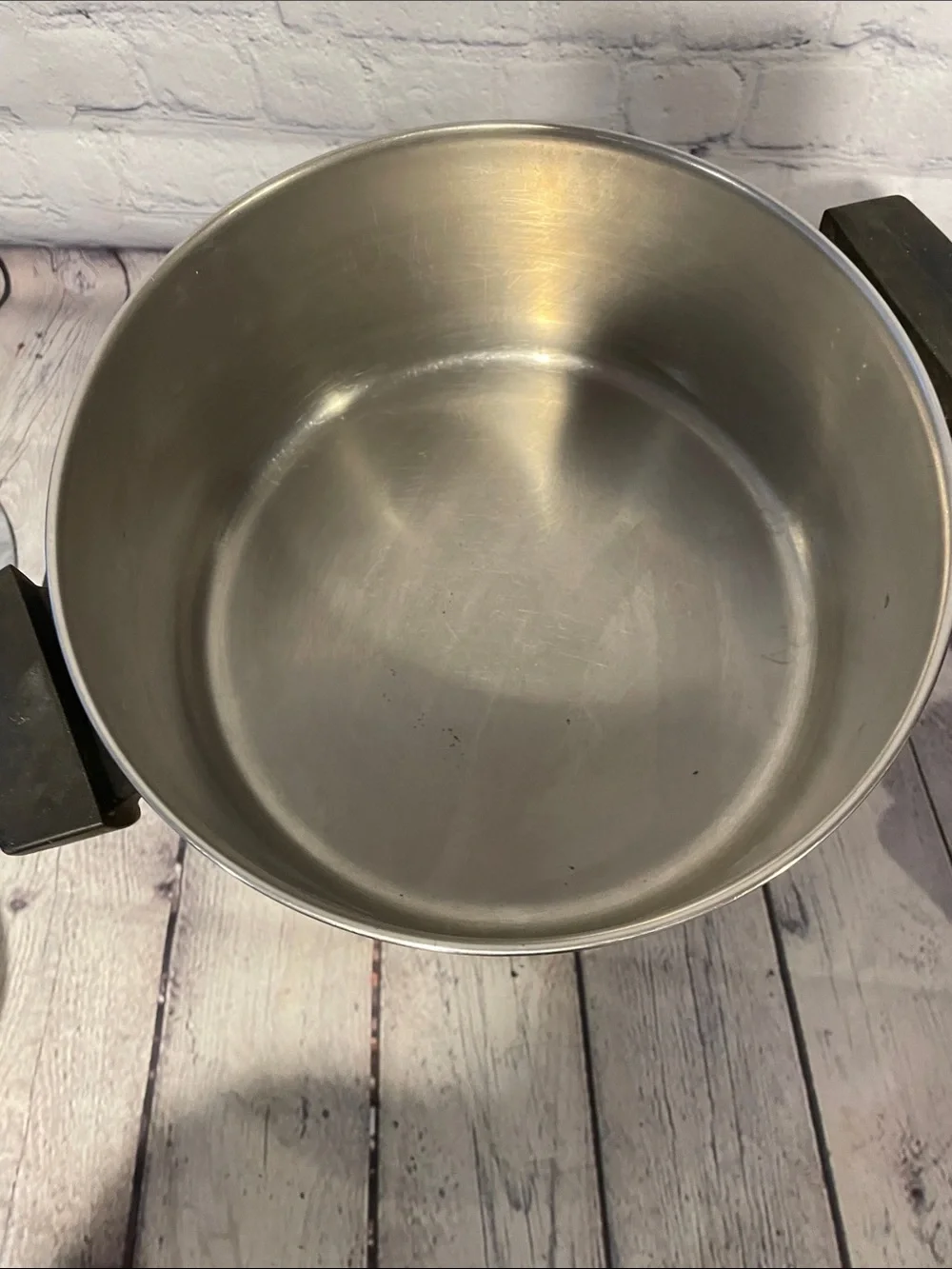 Stainless Steel & Copper Saucepan with Black Handles - 4 1/2Qt.